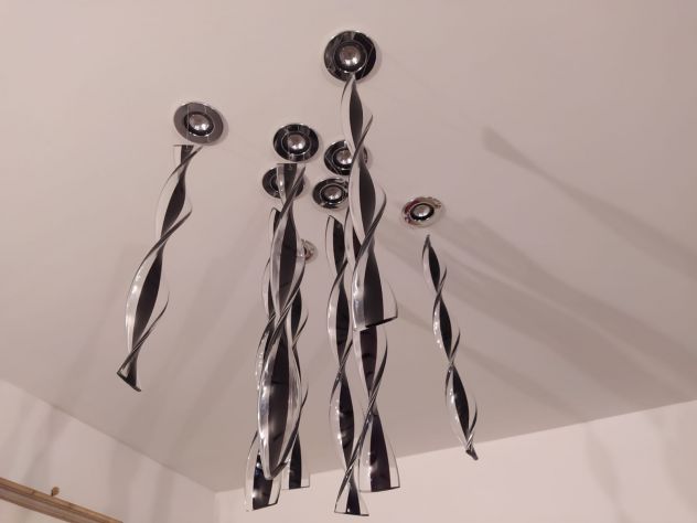 Faretti Aura light da incasso con pendenti in vetro colorato di nero - Foto 2