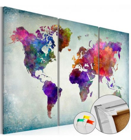 Quadro Di Sughero Globo In 3 Parti Arredalacasa