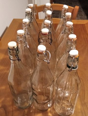 Bottiglie di vetro costolato trasparente vuote - Foto 3