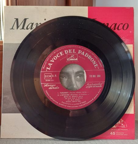 Mario del Monaco, LA VOCE DEL PADRONE Vinyl 45 GIRI / 7”, Italy 1958. - Foto 3