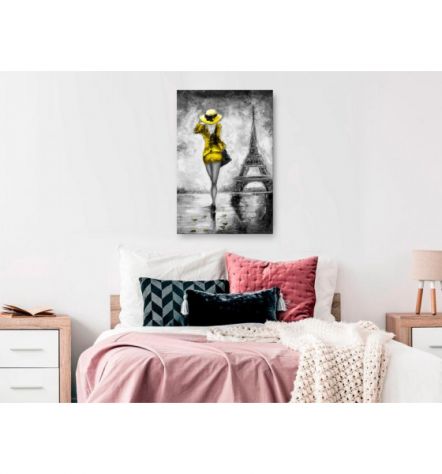 Quadro Ragazza A Parigi Col Vestito Giallo ARREDALACASA - Foto 2