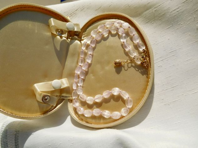 Collana Kunzite naturale, pietre calibrate,taglio regolare ovale piatto. Nuova! - Foto 2