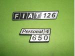 Fiat 126 personal  126 personal 4  126 650 Scritte targhette posteriori Fiat 126