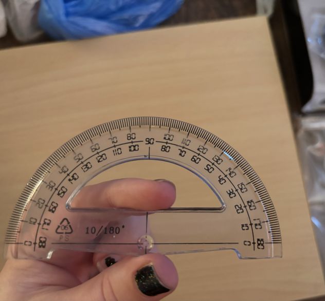 UN GONIOMETRO COME NUOVO,DA 180 GRADI,SENZA DIFETTI,IN PLASTICA TRASPARENTE - Foto 2