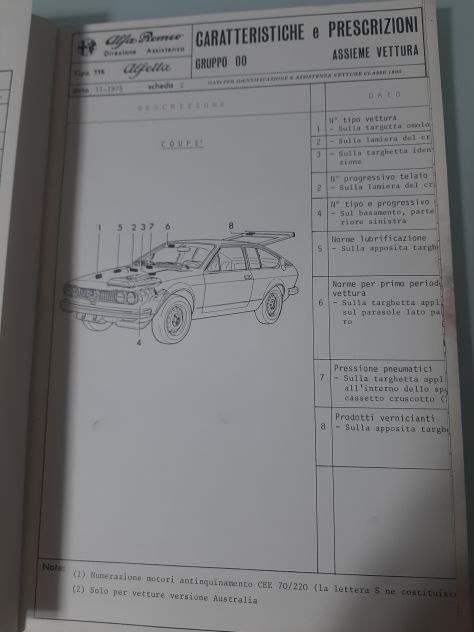 ALFA ROMEO ALFETTA CARATTERISTICHE ORIGINALE - Foto 5