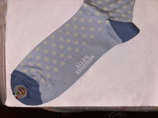 1 PAIO CALZE NUOVE MAI USATE UOMO FIRMATE ORIGINALI ALLEN EDMONDS MADE IN ITALY - Foto 5