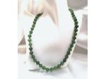 BELLISSIMA COLLANA REGOLARE IN GIADA VERDE CHIUSURA MOSCHETTONE ORO GIALLO.