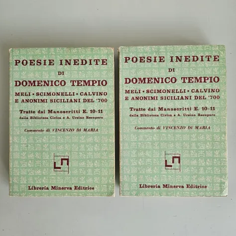 Poesie Inedite di Domenico Tempio - Minerva Ed - 1975 - TRACCIATA!