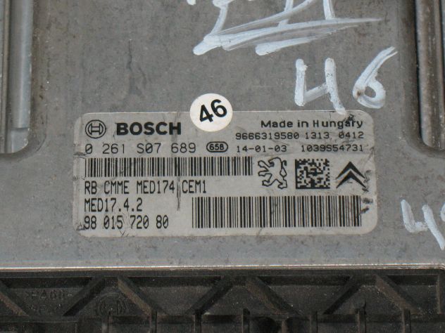 0261S07689 ECU CENTRALINA CITROEN PEUGEOT MED17.4.2 9801572080 9666319580 - Foto 2