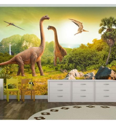 Fotomurale Adesivo Con 2 Dinosauri Arredalacasa