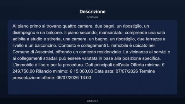Immobile in asta di 75 m² con più di 5 locali in vendita a Assemini - Foto 4