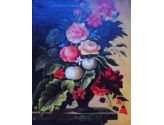 dipinto vaso di fiori dipinto a olio su tela di cotone