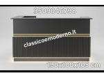 Bancone reception nero ed oro cannettato luce a led su misura con spedizione