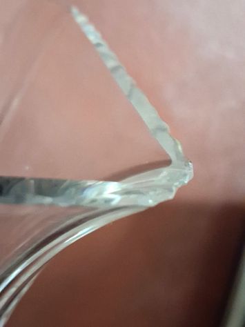 Vaso a tromba primi '900 in vetro con montatura in lega metallo con marchio , - Foto 2