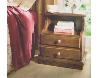 Camere rustiche in legno massello a prezzo di fabbrica: Comodini 2 cassetti nuovi