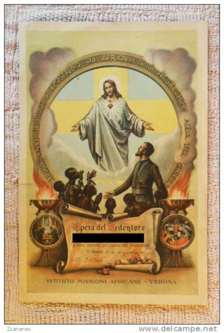 VECCHIA E GRANDE IMMAGINE OPERA DEL REDENTORE-ISTITUTI MISSIONI AFRICANE VERONA-