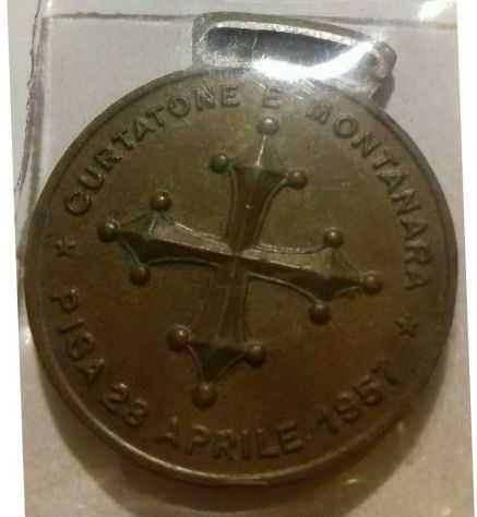 MEDAGLIA DI BRONZO CURTATONE E MONTANARA BERSAGLIERI PISA 28 APRILE 1957. - Foto 3