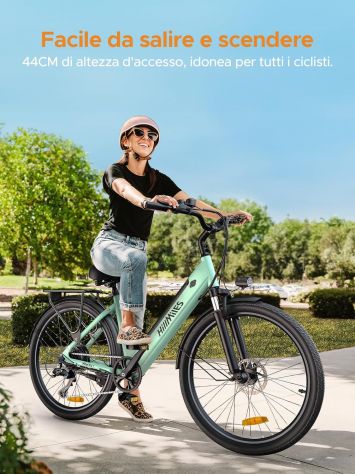 Bicicletta Elettrica HillMiles 250W MileCity1 LATTE E MENTA - Foto 7