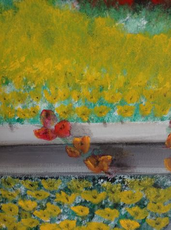 Invaso pappadai a primavera -olio su tela -50x70cm. - Foto 4