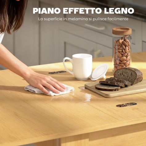 Tavolo da Pranzo Allungabile per 4-6 Persone Design Ribaltabile, 70-140cm Tavolo - Foto 3