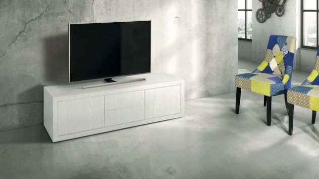 Mobili Rustici In Legno Porta tv in Legno Moderno Bianco Cod 258M - Foto 2