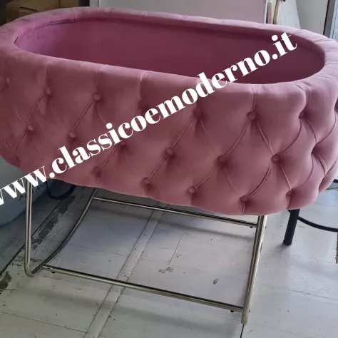 Dondolo culla porta enfant in velluto rosa o grigio con spedizione - Foto 3