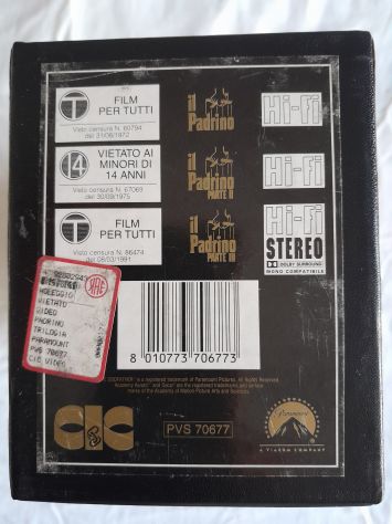 Raro cofanetto del 25°anniversario della trilogia de "Il Padrino" in VHS - Foto 5