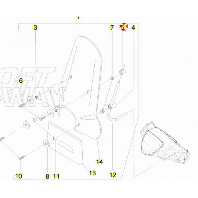 Supporto parabrezza Piaggio Liberty - 269876 - Foto 3