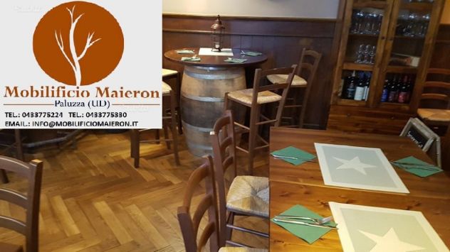 Sgabelli Rustici Trento In Legno Per Arredamenti Bar Pub Ristorante - Foto 4