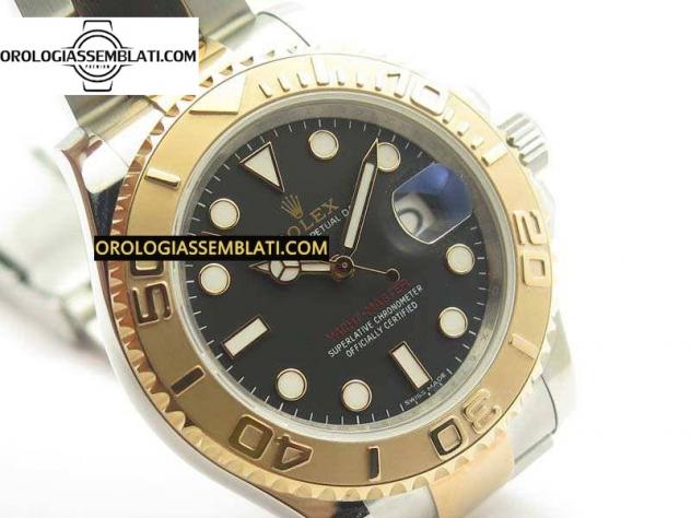 Rolex Replica YACHT-MASTER 116622 1:1 BEST EDITION QUADRANTE NERO SU BRACCIALE SS/RG SA3135 - Foto 2