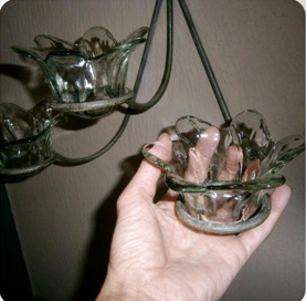Candelabro in Ferro Battuto e Vetri - Foto 4