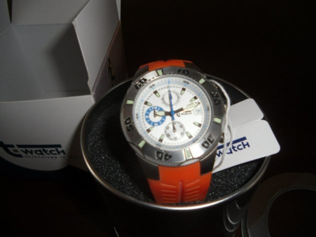 T-Watch orologio crono Adventure acciaio arancione cinturino ROTTO - Foto 5