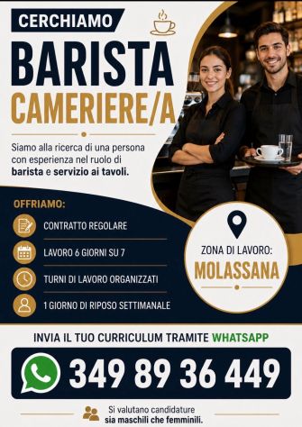 Barista cameriere/a