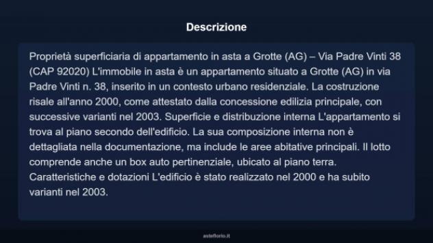 Immobile in asta di 70 m², box auto in vendita a Grotte - Foto 3