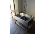Lavello professionale inox 2 vasche con miscelatore