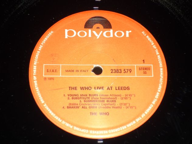 THE WHO - Live At Leeds - LP / 33 giri 1970 Italy Polydor - Foto 3