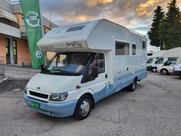 CAMPER RIMOR FORD MANSARDATO GARAGE 6 POSTI LETTO GEMELLATO POSTERIORE CONDIZIONATORE GENERALI USATO - Foto 2