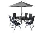 Set da giardino 1 tavolo 6 sedie con ombrellone Hecht Shadow