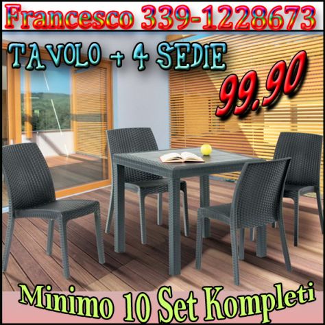 Nuovi Set completi di Tavoli e Sedie per Esterno 99 euro - Foto 7