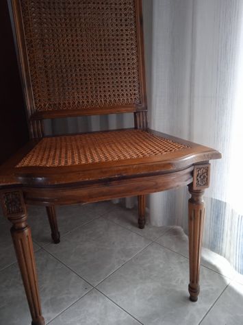 4 sedie legno massello e rattan - Foto 3