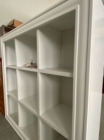 NUOVA LIBRERIA A GIORNO CM 120x120 DI VERO LEGNO, FINITURA BIANCO LACCATO - Foto 4