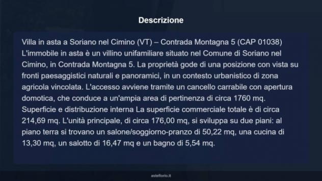 Immobile in asta di 214 m² con più di 5 locali e box auto in vendita a Soriano nel Cimino - Foto 13
