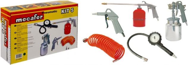 Mecafer 150096, Set Attrezzi pneumatici, 5 pz, in scatolo di cartone, Multicolor - Foto 2