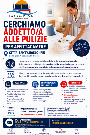 Addetto/a alle pulizie per affittacamere