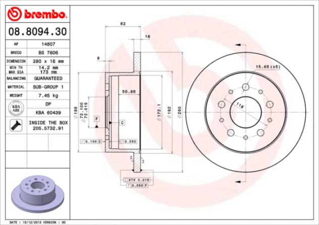 Brembo Disco Freno 08809430