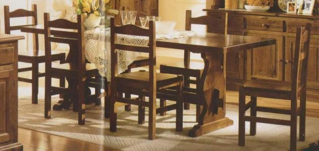 Arredamenti Rustici: Tavolo 200 x 80 + 6 Sedie Prezzo Fabbrica
