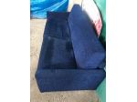 Divano letto in tessuto blu con letto a due posti compreso di materasso