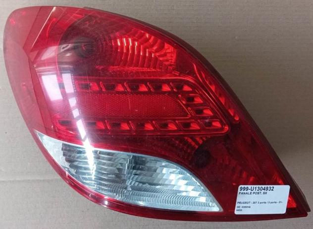 FANALE POST. SX 999-U1304932 Parti elettriche  Fanaleria  Fanali  Fanale post. sx. PEUGEOT - 207 3 porte / 5 porte - 01-07-2009 - 01-08-2014