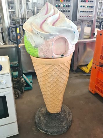cestino decorativo a cono gelato usato