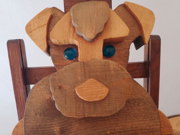 Scultura Legno Pieno Cane Artigianale Made Italy - Foto 2
